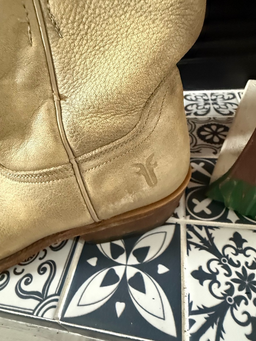 Frye Beige Western Ankle Boots - Picture 2 of 7